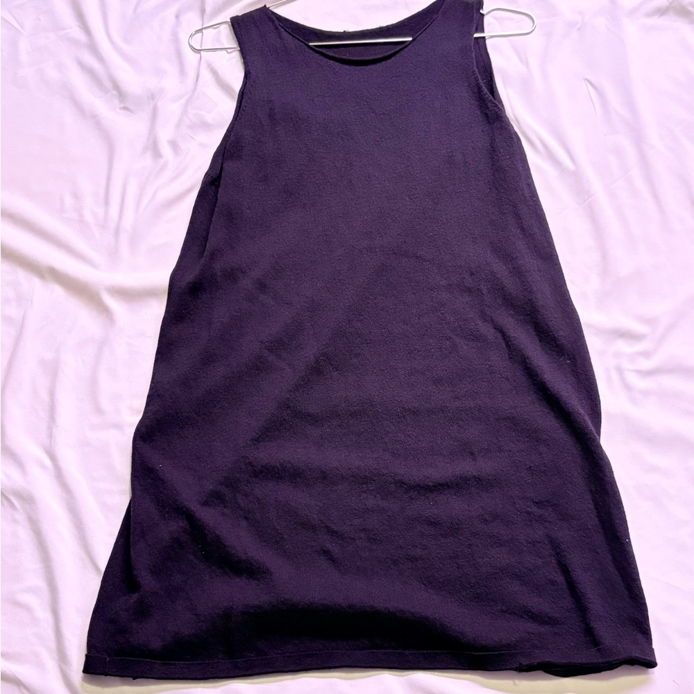 Black Sleeveless 100% Stretchy Wool Dress Size Small